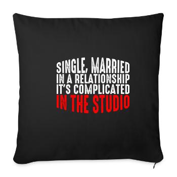 Single, Married, In The Studio 6 - Sofa pillowcase 17,3'' x 17,3'' (45 x 45 cm) - black - Front