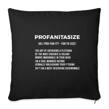 Profanitasize Cadeau Vulgaire et Rude - Housse de coussin décorative 45 x 45 cm - noir - Devant