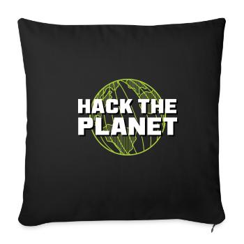 Hack the Planet Étudiant en technologie de l’information - Housse de coussin décorative 45 x 45 cm - noir - Devant
