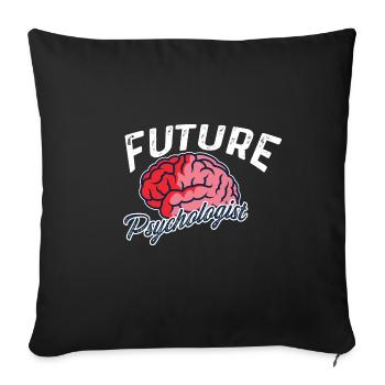 Futur étudiant en psychologie Psychologue Cadeau - Housse de coussin décorative 45 x 45 cm - noir - Devant