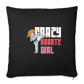 Crazy Karate Girl Martial Arts Student Gesche - Sofa pillowcase 17,3'' x 17,3'' (45 x 45 cm) - black - Front