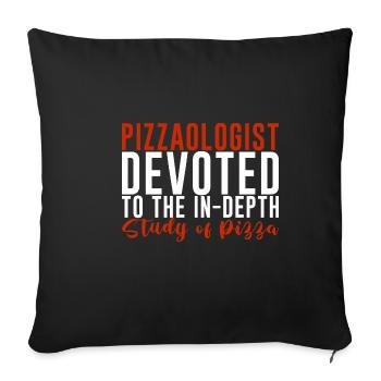 Pizzaologist, To The In-Depth Study Of Pizza 4 - Sofa pillowcase 17,3'' x 17,3'' (45 x 45 cm) - black - Front