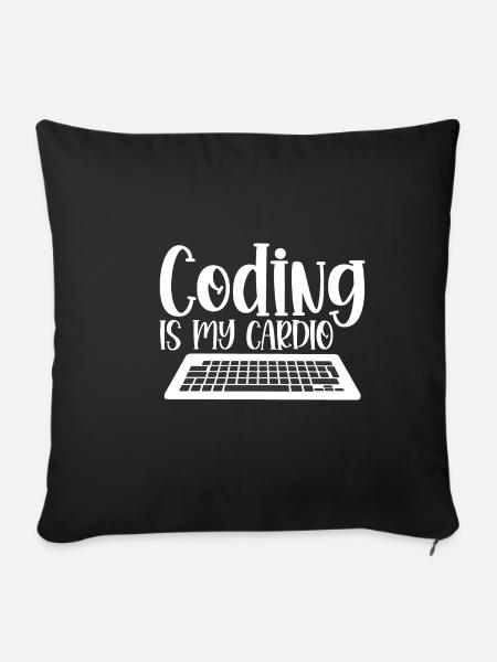 Coding Is My Cardio 4 - Sofakissenbezug 45 x 45 cm - Schwarz