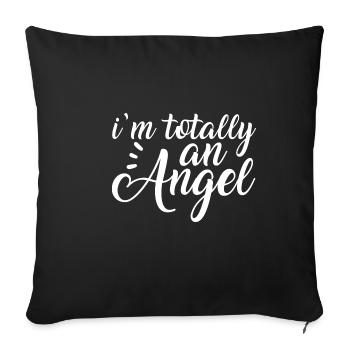 Je suis totalement un ange - Housse de coussin décorative 45 x 45 cm - noir - Devant