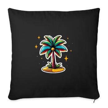 Palmier coloré - Housse de coussin décorative 45 x 45 cm - noir - Devant