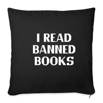 J’ai lu des livres interdits 35 - Housse de coussin décorative 45 x 45 cm - noir - Devant