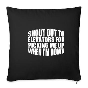 Aux ascenseurs pour venir me chercher quand je suis en bas 8 - Housse de coussin décorative 45 x 45 cm - noir - Devant