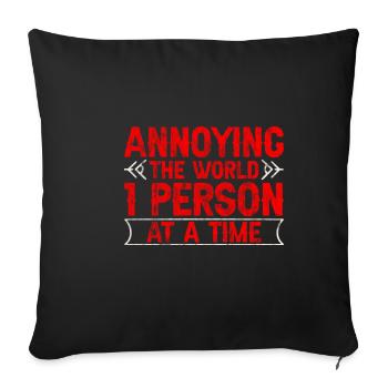 Ennuyer le monde 1 Personne à la fois 3 - Housse de coussin décorative 45 x 45 cm - noir - Devant