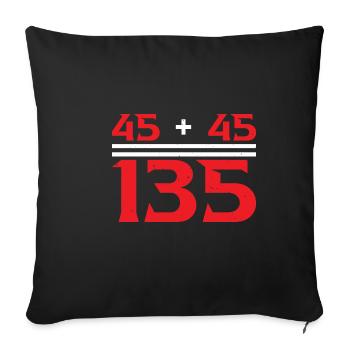 45 + 45 = 135 33 - Sofakissenbezug 45 x 45 cm - Schwarz - Vorne