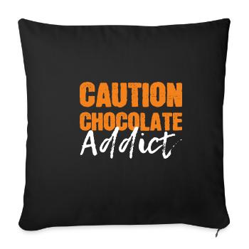 ATTENTION Chocolate Addict cadeau sweetooth - Housse de coussin décorative 45 x 45 cm - noir - Devant
