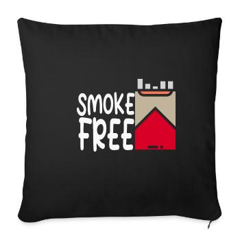 Smoke-free Funny Smoking Cessation Non-Smoking Ni - Sofa pillowcase 17,3'' x 17,3'' (45 x 45 cm) - black - Front
