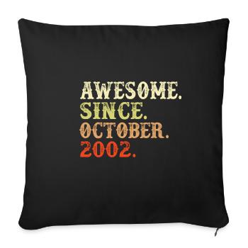 Octobre 2002 - Cadeau de 20e anniversaire. Légende. - Housse de coussin décorative 45 x 45 cm - noir - Devant