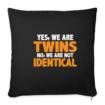 Oui, nous sommes jumeaux, non, nous ne sommes pas identiques 7 - Housse de coussin décorative 45 x 45 cm - noir - Devant