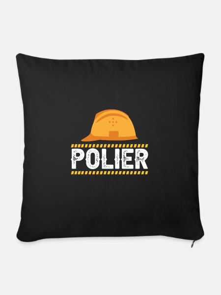 Polier Geschenk Baustelle - Sofakissenbezug 45 x 45 cm - Schwarz