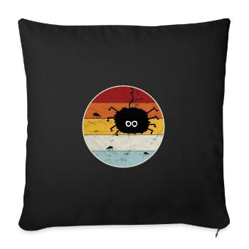 Retro spider fly insect nature walking insect - Sofa pillowcase 17,3'' x 17,3'' (45 x 45 cm) - black - Front