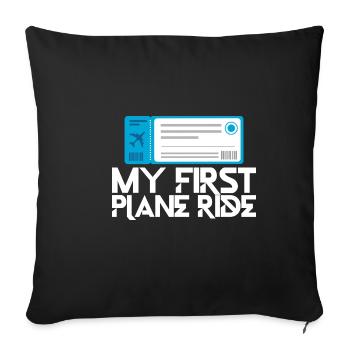 Mon premier trajet en avion 32 - Housse de coussin décorative 45 x 45 cm - noir - Devant