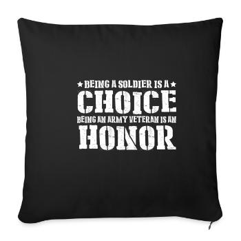 Être soldat est un choix 8 - Housse de coussin décorative 45 x 45 cm - noir - Devant