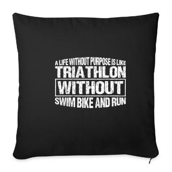 C’est comme un triathlon sans vélo de natation et course 4 - Housse de coussin décorative 45 x 45 cm - noir - Devant