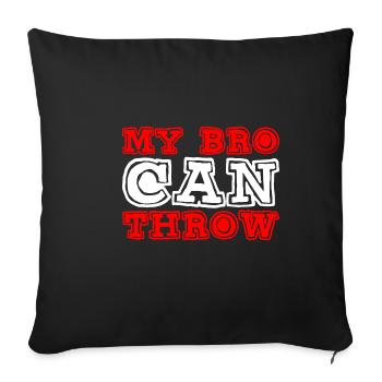 Mon frère peut lancer 2 - Housse de coussin décorative 45 x 45 cm - noir - Devant