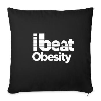 J’ai vaincu l’obésité 8 - Housse de coussin décorative 45 x 45 cm - noir - Devant