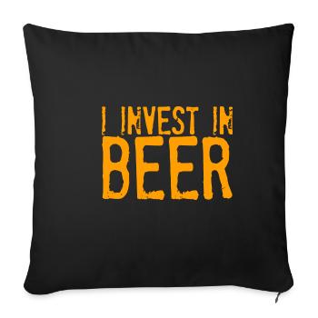 I Invest In Beer 2 - Sofakissenbezug 45 x 45 cm - Schwarz - Vorne