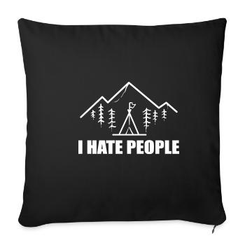 I hate people introverted poison - Sofa pillowcase 17,3'' x 17,3'' (45 x 45 cm) - black - Front