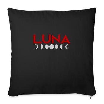 Luna (Mond) und Mondphasen Geschenk Halbmond hell - Sofakissenbezug 45 x 45 cm - Schwarz - Vorne