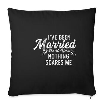 Rien ne me fait peur Personne humoristique poison - Housse de coussin décorative 45 x 45 cm - noir - Devant