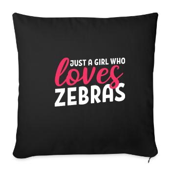 Liebt Zebra Zookeeper Gift - Sofakissenbezug 45 x 45 cm - Schwarz - Vorne