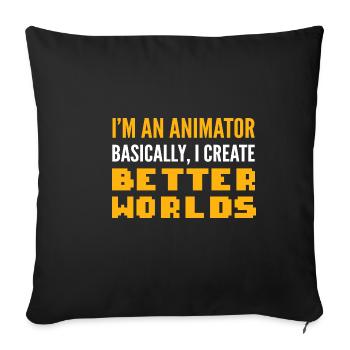 Créer un cadeau de graphiste De meilleurs mondes - Housse de coussin décorative 45 x 45 cm - noir - Devant