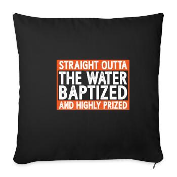 Tout droit sorti de l’eau, baptisé 20 - Housse de coussin décorative 45 x 45 cm - noir - Devant