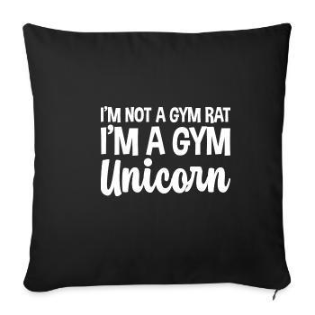 I'm Not A Gym Rat I'm A Gym Unicorn - Sofa pillowcase 17,3'' x 17,3'' (45 x 45 cm) - black - Front