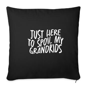 Here To Spoil My Grandkids - Sofa pillowcase 17,3'' x 17,3'' (45 x 45 cm) - black - Front