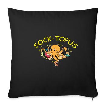 Sock-Topus Vendeur Cadeau - Housse de coussin décorative 45 x 45 cm - noir - Devant