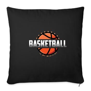 Mon cadeau d’entraîneur de basketball de médecine - Housse de coussin décorative 45 x 45 cm - noir - Devant