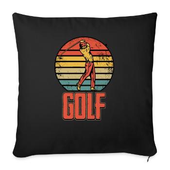 Golf Vintage Golfspieler Buntes Design - Sofakissenbezug 45 x 45 cm - Schwarz - Vorne
