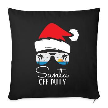 Funny Santa Off Duty Merry Christmas - Sofa pillowcase 17,3'' x 17,3'' (45 x 45 cm) - black - Front