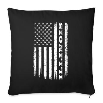 Flag USA Illinois State Gift - Sofa pillowcase 17,3'' x 17,3'' (45 x 45 cm) - black - Front