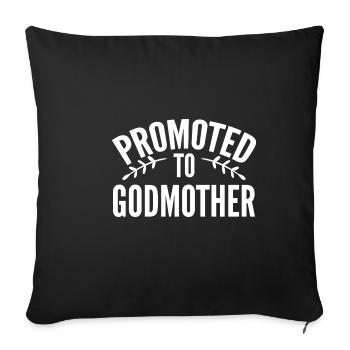 Promoted to Godmother new Godmother Gift - Sofa pillowcase 17,3'' x 17,3'' (45 x 45 cm) - black - Front