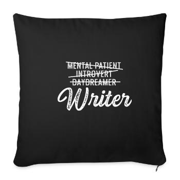 Tag Dreamer Écrivain Romancier Cadeau - Housse de coussin décorative 45 x 45 cm - noir - Devant