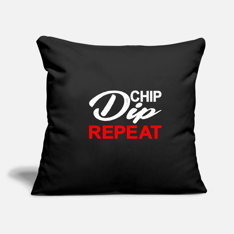 Chip Dip Repeat 8 Housse de coussin décorative 45 x 45 cm