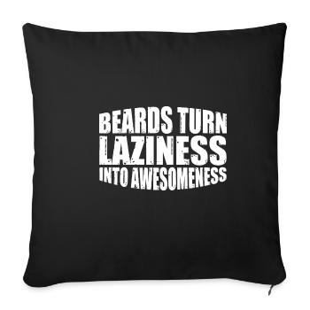 Les barbes transforment la paresse en génialité 4 - Housse de coussin décorative 45 x 45 cm - noir - Devant
