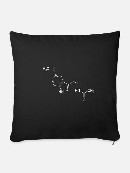 Melatonin Strukturformel - Sofakissenbezug 45 x 45 cm - Schwarz