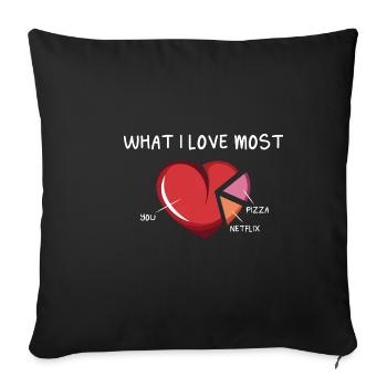 Preferably a boyfriend or girlfriend gift - Sofa pillowcase 17,3'' x 17,3'' (45 x 45 cm) - black - Front