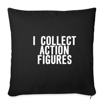 Je collectionne des figurines d’action - Housse de coussin décorative 45 x 45 cm - noir - Devant