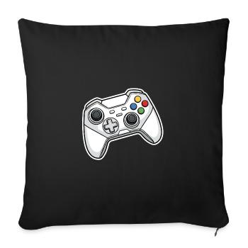 Retro controller illustration - Sofa pillowcase 17,3'' x 17,3'' (45 x 45 cm) - black - Front