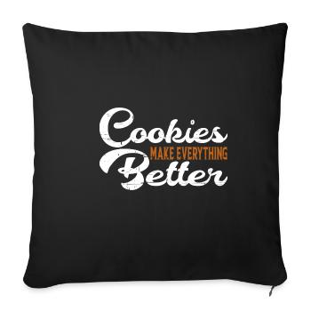 Les cookies améliorent tout 6 - Housse de coussin décorative 45 x 45 cm - noir - Devant