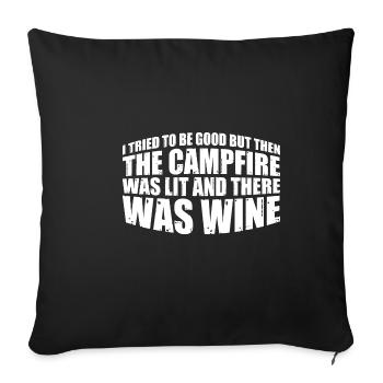 But Then The Campfire Was Lit 4 - Sofa pillowcase 17,3'' x 17,3'' (45 x 45 cm) - black - Front