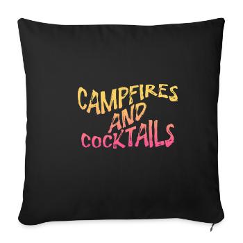 Campfire And Cocktails 3 - Sofa pillowcase 17,3'' x 17,3'' (45 x 45 cm) - black - Front