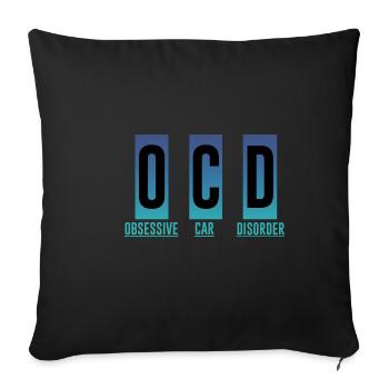 Obsessive Car Disorder 2 - Sofa pillowcase 17,3'' x 17,3'' (45 x 45 cm) - black - Front
